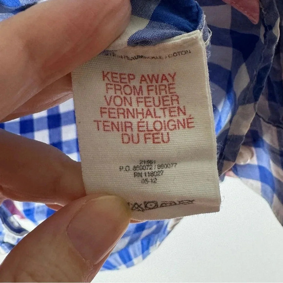 Mini Boden Boys Blue Check Plaid Button Up Size 3-4 Years - Picture 5 of 7